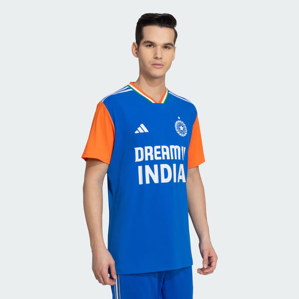 INDIA CRICKET T20 INTERNATIONAL FAN JERSEY DARK BLUE/TRUE ORANGE