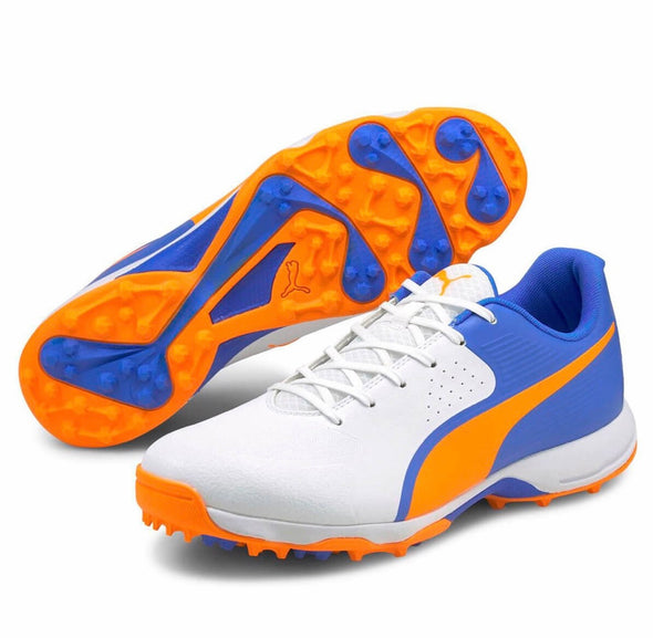 PUMA 20 FH WHITE-BLUEMAZING-ORANGE GLOW CRICKET SHOES